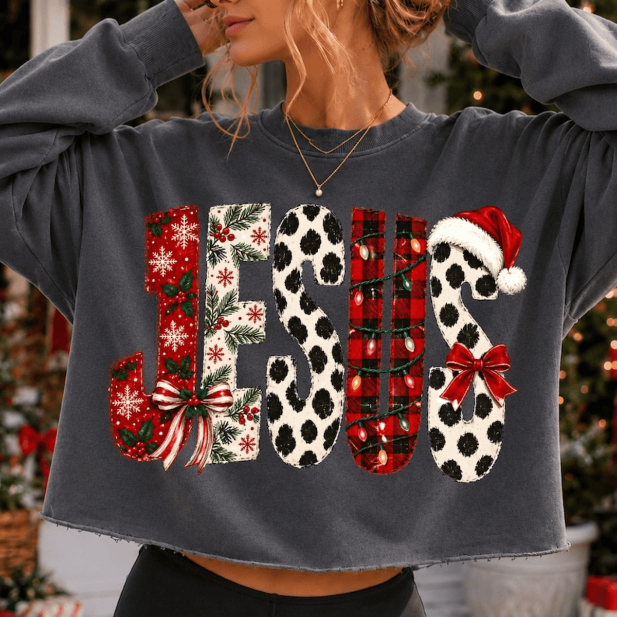 RTS JESUS CHRISTMAS HAT DTF DIRECT TO FILM transfers ADULT 10.5X11.5 - Do it yourself Transfers