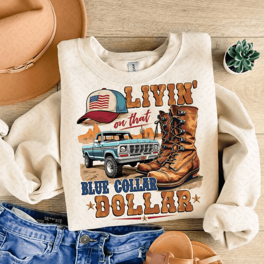 RTS LIVIN ON THAT BLUE DOLLAR TRUCK DTF DIRECT TO FILM transfers ADULT 10X11.5 - Do it yourself Transfers
