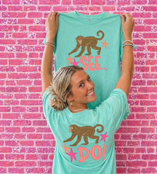 RTS MONKEY SEE MONKEY DO DTF DIRECT TO FILM transfers ADULT 10X11.5 INCLUDES FRONT BACK - Do it yourself Transfers