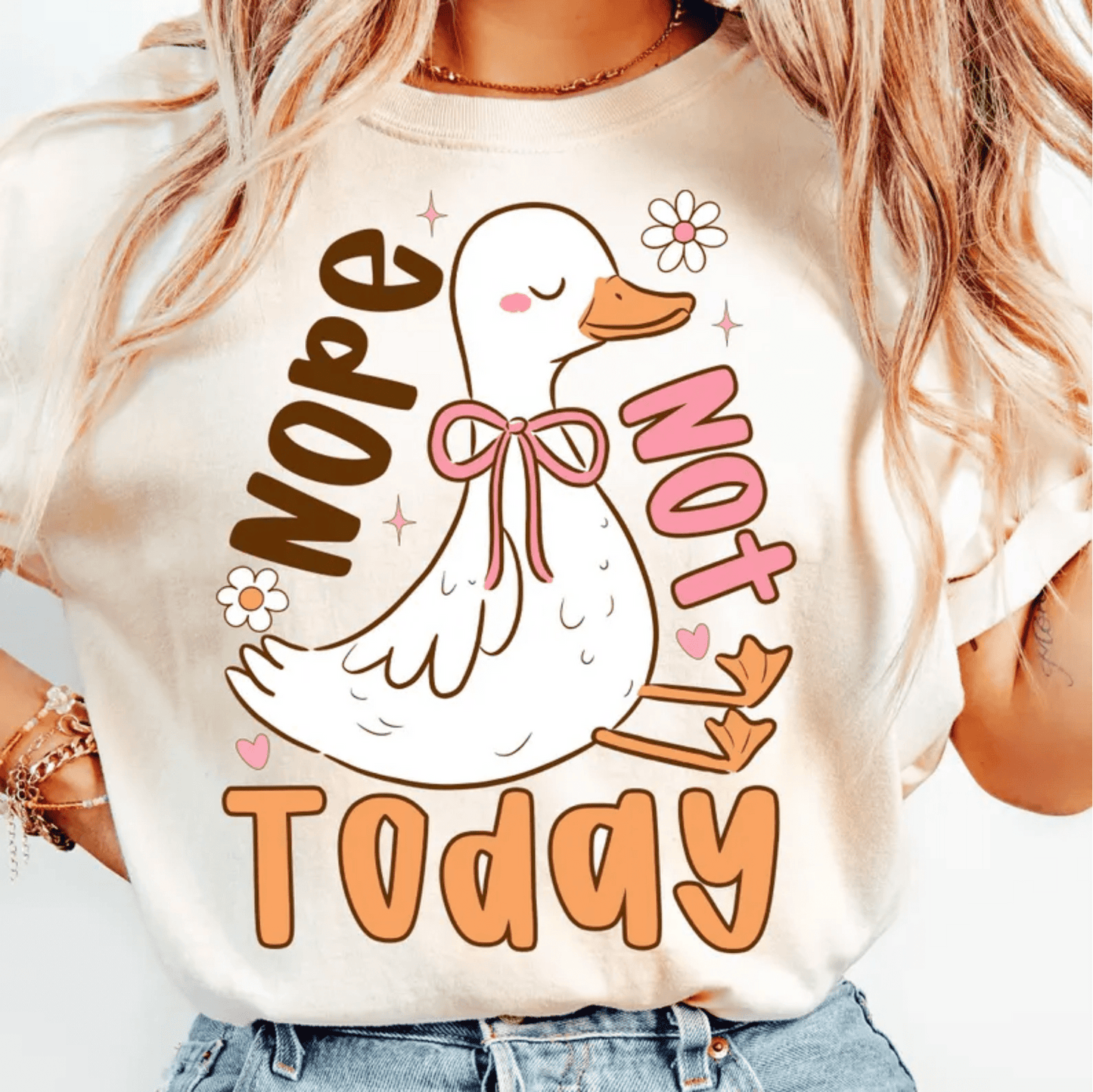RTS NOPE NOT TODAY GOOSE DTF DIRECT TO FILM transfers ADULT 10X11.5 - Do it yourself Transfers
