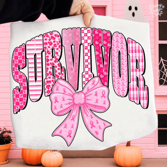 RTS SURVIVOR CANCER RIBBON DTF DIRECT TO FILM transfers ADULT 10X11.5 - Do it yourself Transfers