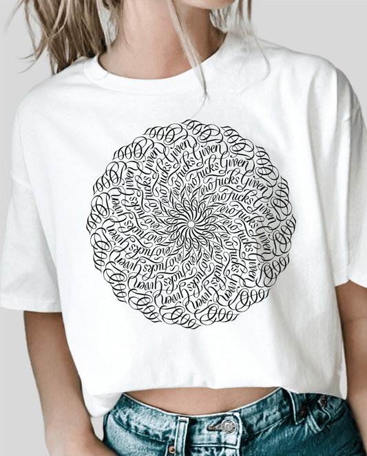 RTS ZERO FU KS GIVEN circle SINGLE COLOR BLACK Screen Print transfers size ADULT 10X12 - Do it yourself Transfers