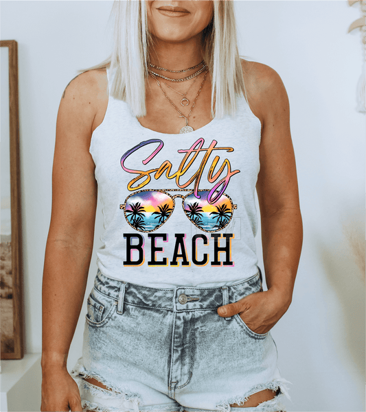 Salty Beach Sunglasses Summer palm trees Summer size DTF TRANSFERPRINT TO ORDER - Do it yourself Transfers