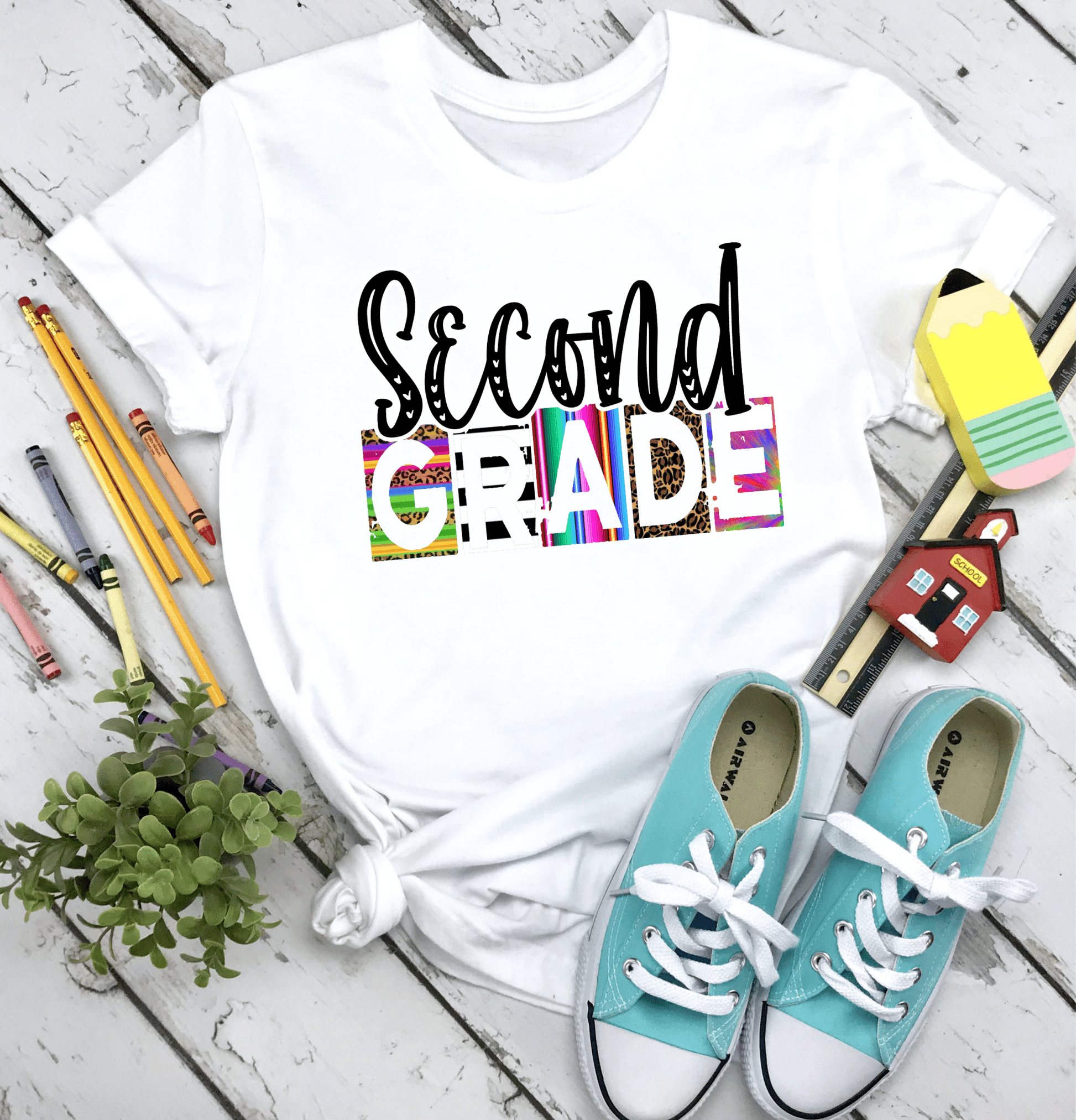 Second grade school leopard serape tie dye DTF TRANSFERSPRINT TO ORDER - Do it yourself Transfers