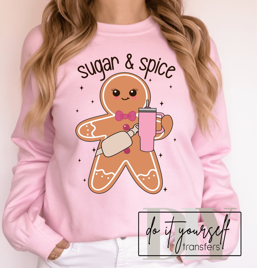 Sugar & Spice Gingerbread cup Christmas cookie ADULT DTF TRANSFERPRINT TO ORDER - Do it yourself Transfers