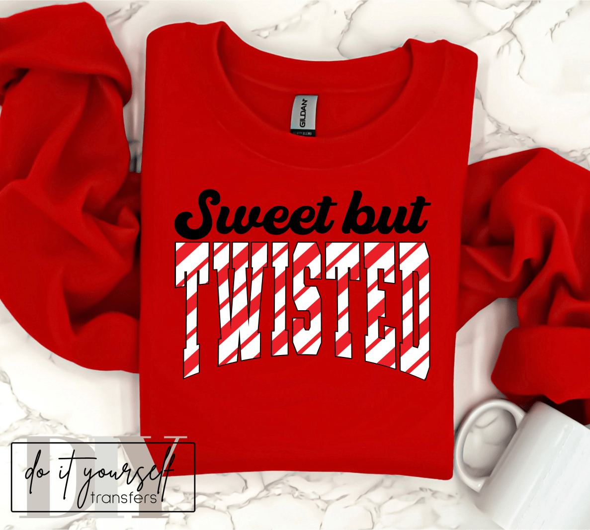 Sweet but TWISTED Christmas Candy cane ADULT DTF TRANSFERPRINT TO ORDER - Do it yourself Transfers