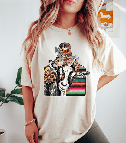 TAG goat cow farm animal leopard serape size ADULT DTF TRANSFERPRINT TO ORDER - Do it yourself Transfers