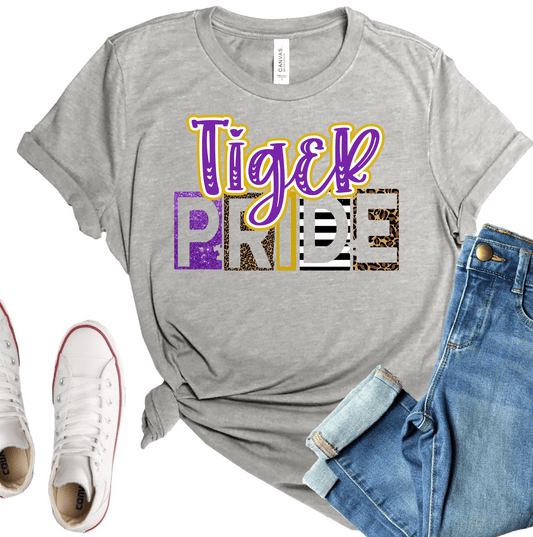 Tiger pride purple gold team sport DTF TRANSFERSPRINT TO ORDER - Do it yourself Transfers