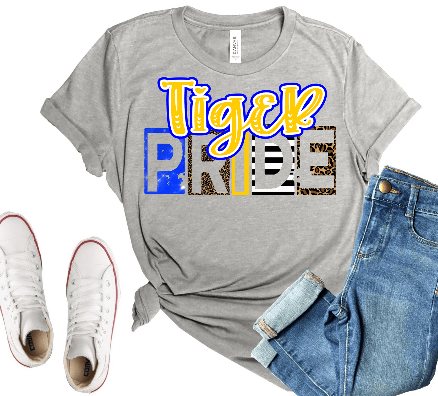 Tiger pride royal blue yellow team sports DTF TRANSFERSPRINT TO ORDER - Do it yourself Transfers