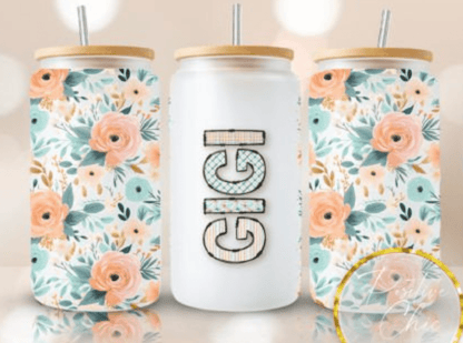 TRANSFER TUESDAY GIGI PLASTEL FLOWERS CUP WRAP UV DTF 16OZ - Do it yourself Transfers