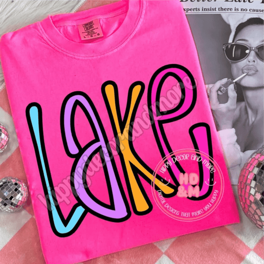 TRANSFER TUESDAY LAKE MULTI COLOR SUMMER DTF DIRECT TO FILM transfers ADULT 10X11 - Do it yourself Transfers