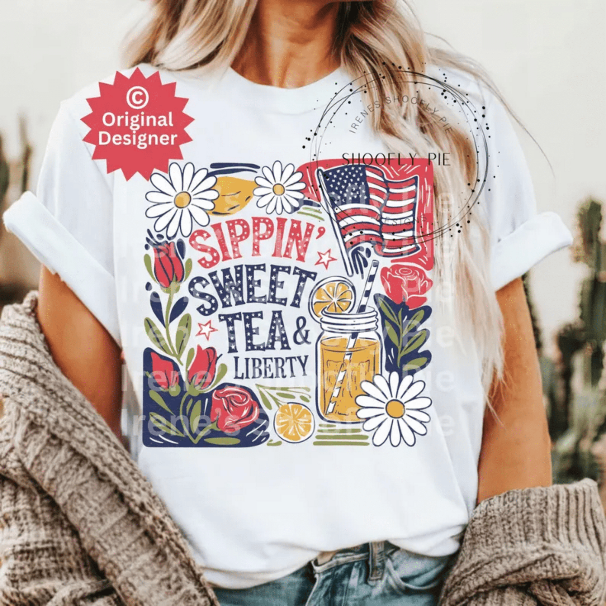 TRANSFER TUESDAY SIPPIN SWEET TEA AND LIBERTY DTF DIRECT TO FILM transfers ADULT 10X12 - Do it yourself Transfers