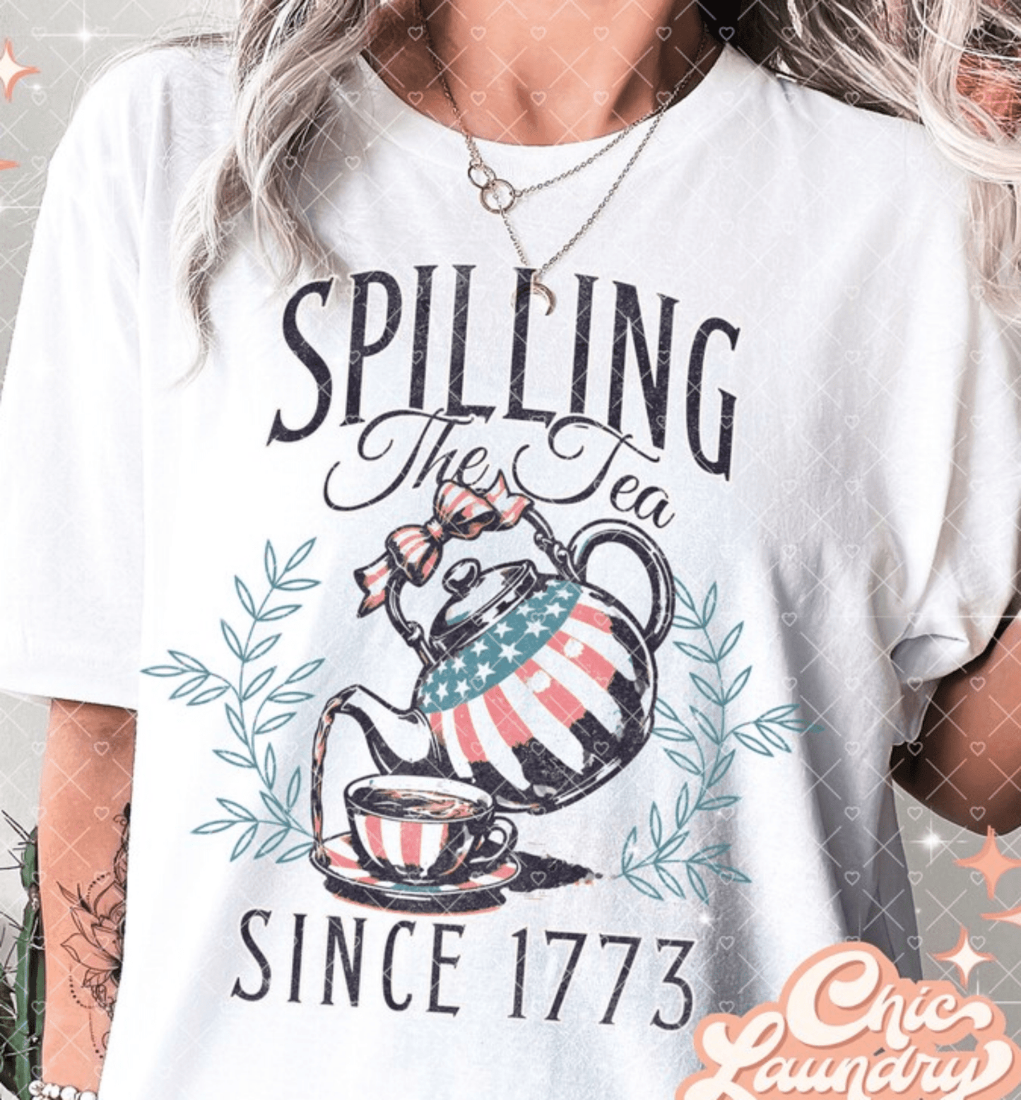 TRANSFER TUESDAY SPILLING THE TEA SINCE 1773 DTF DIRECT TO FILM transfers ADULT 10X12 - Do it yourself Transfers