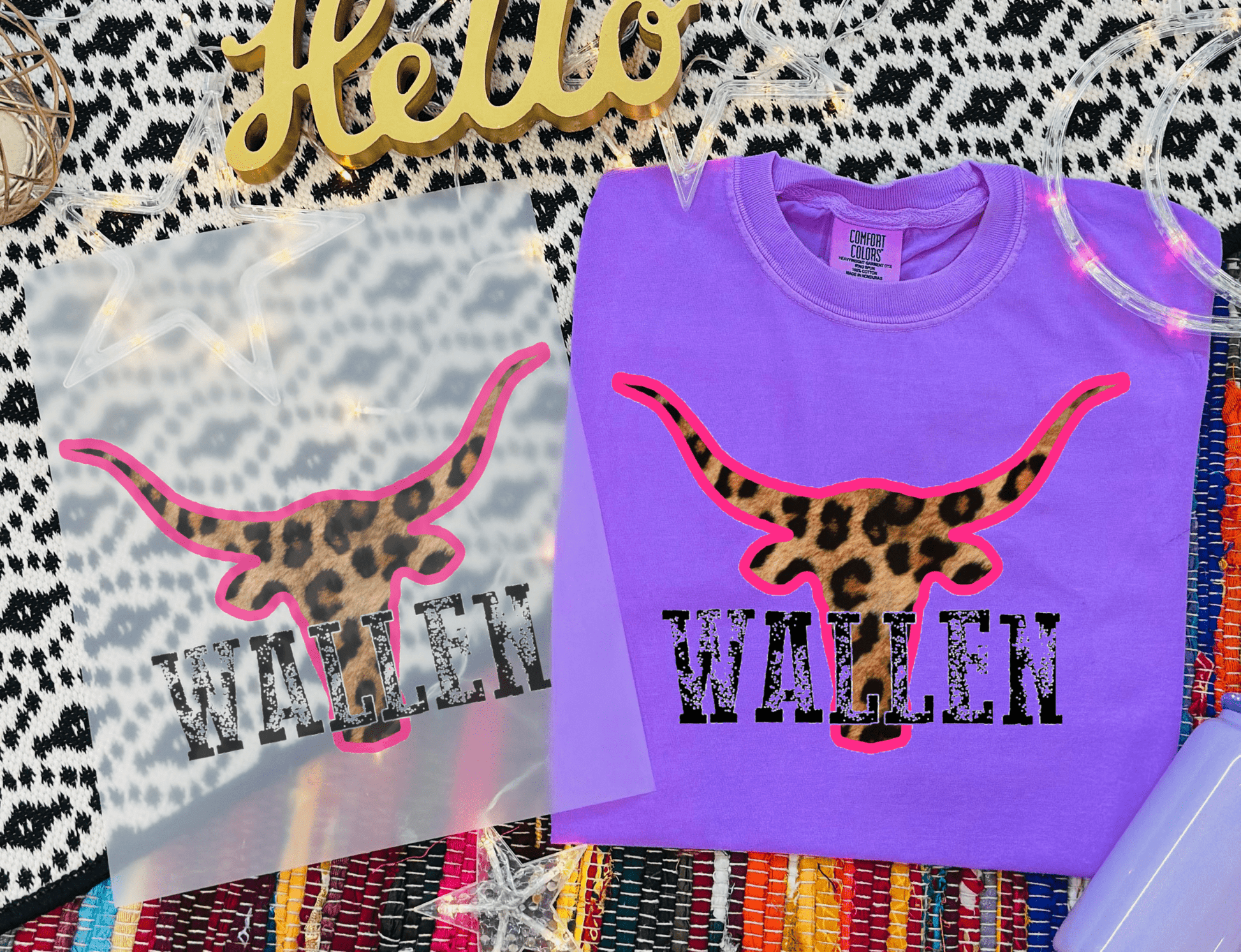 TRANSFER TUESDAY WALLEN HOT PINK LEOPARD DTF DIRECT TO FILM transfers ADULT - Do it yourself Transfers