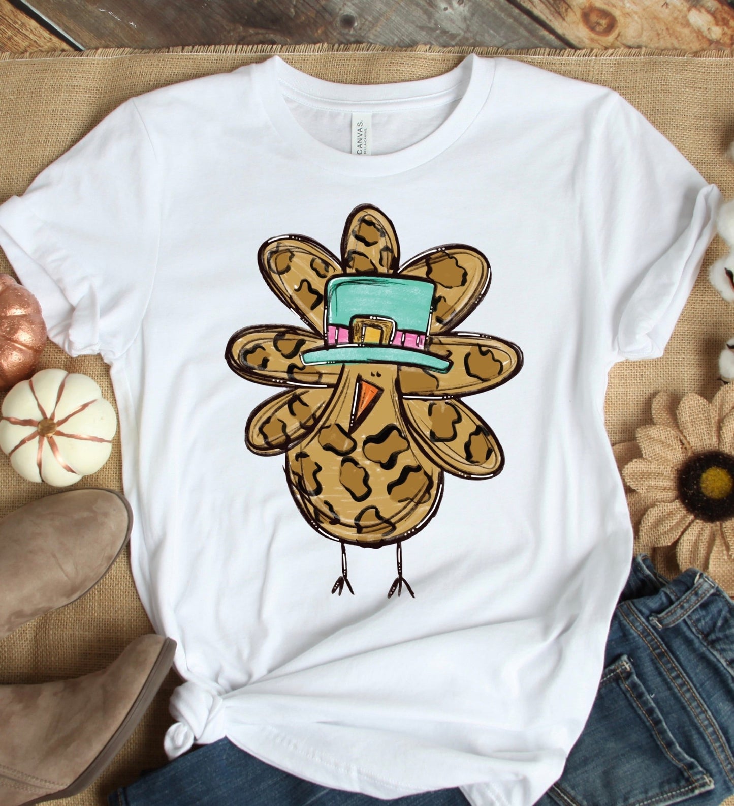 Turkey leopard Thanksgiving fall harvest DTF TRANSFERPRINT TO ORDER - Do it yourself Transfers