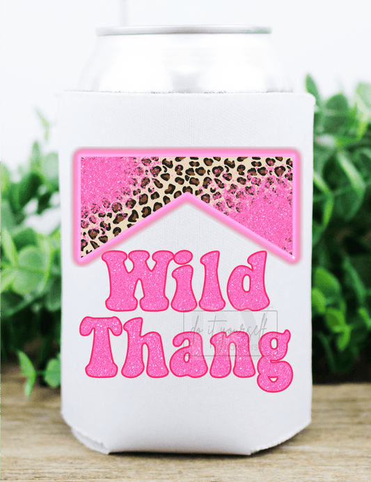 Wild Thang junkie leopard neon pink size DTF TRANSFERPRINT TO ORDER - Do it yourself Transfers