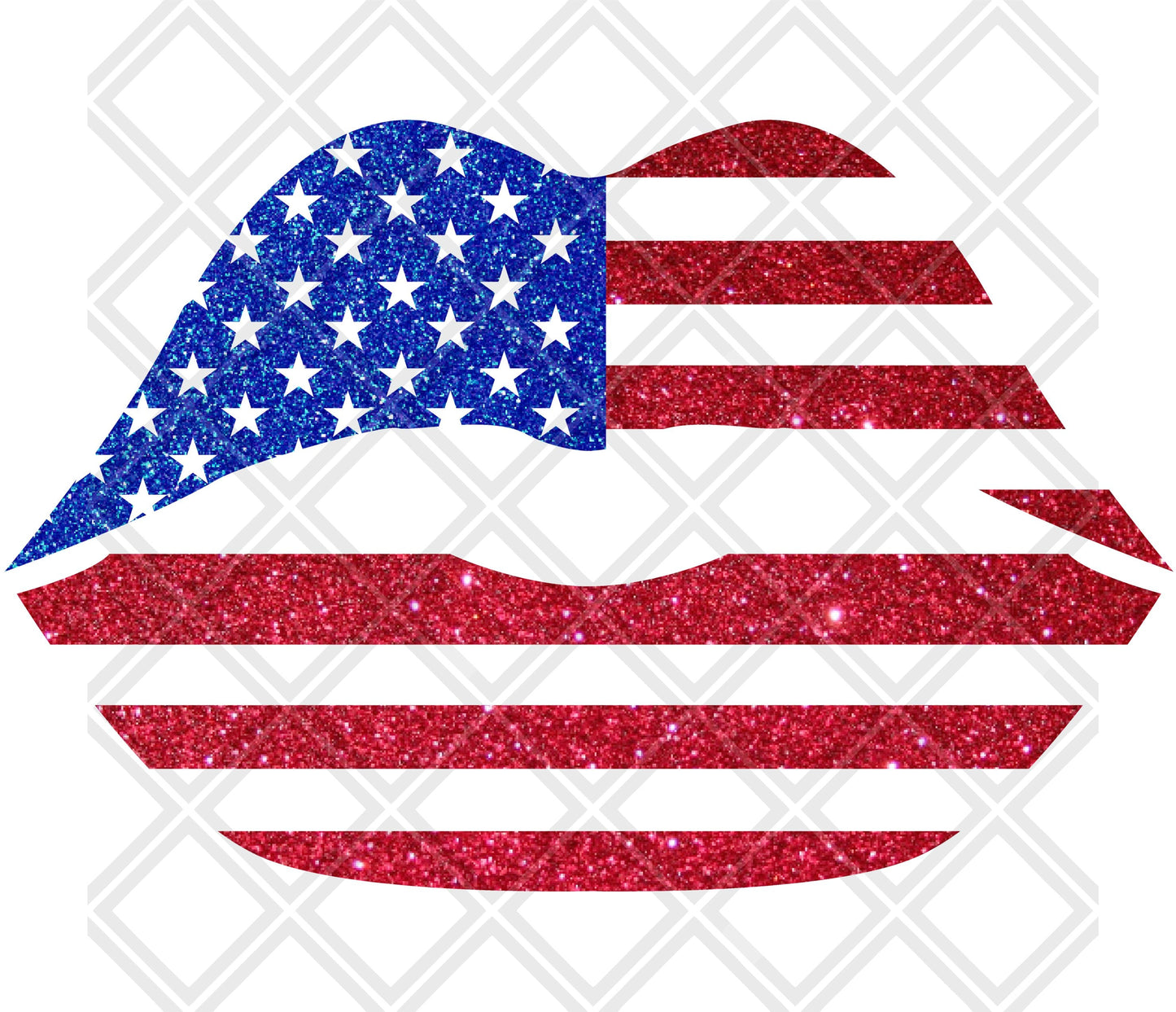 American July 4th lips glitter png Digital Download Instand Download