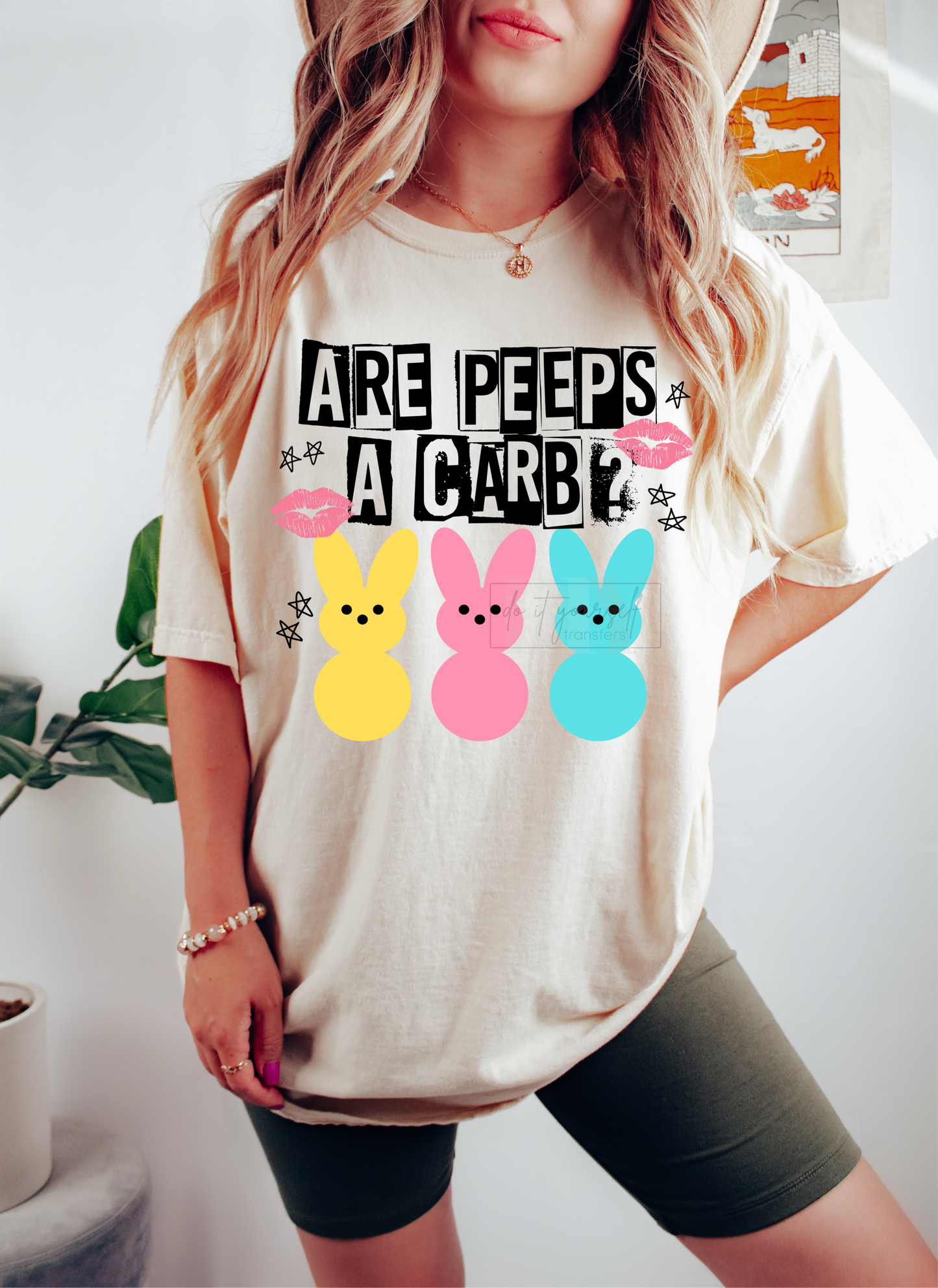 Are Peeps a Carb? Easter   size ADULT  DTF TRANSFERPRINT TO ORDER