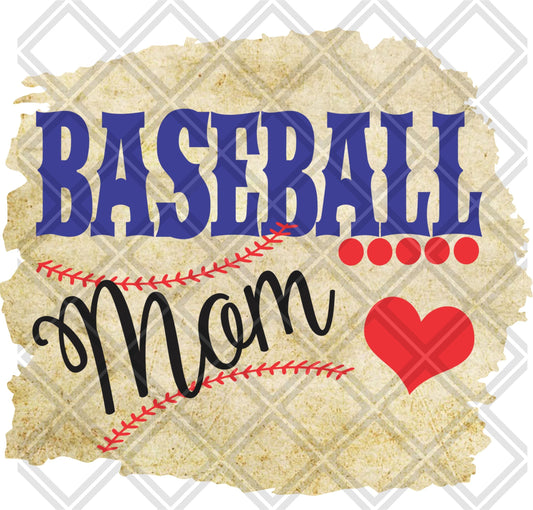 Baseball Mom Frame 2 Heart DTF TRANSFERPRINT TO ORDER