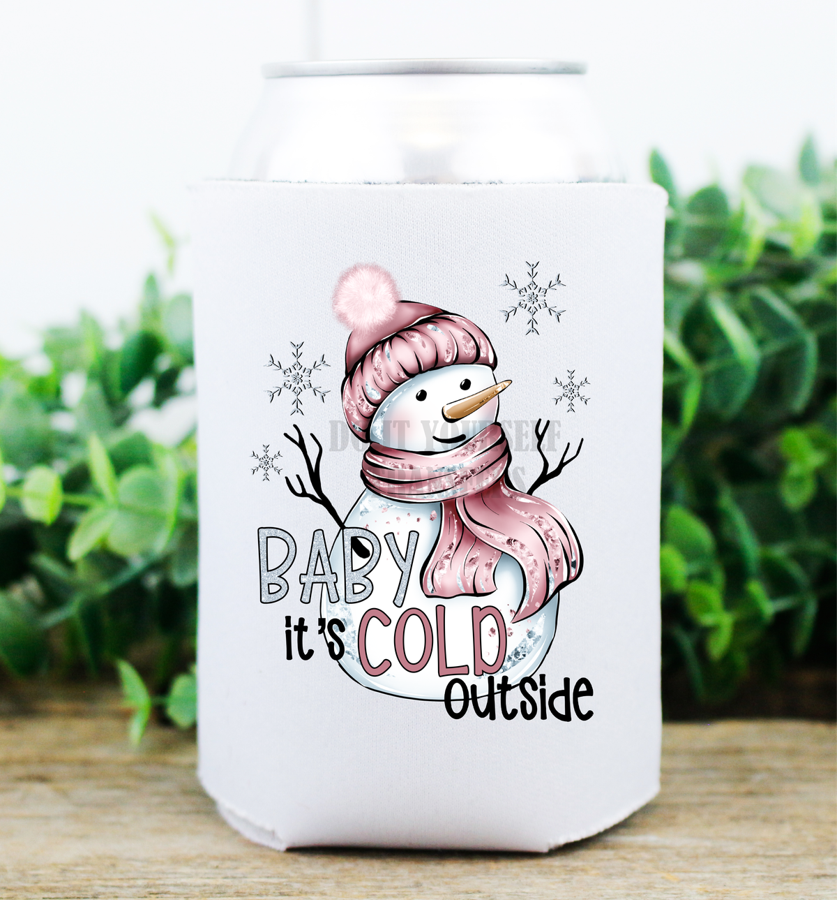 Baby it's cold outside snowman winter pink snowflakes   DTF TRANSFERPRINT TO ORDER
