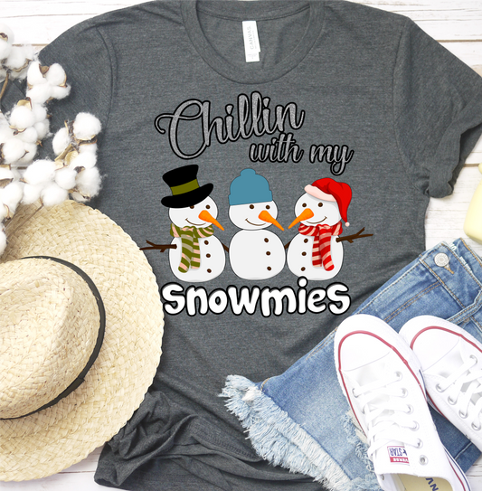 Chillin with my Snowmies Snowman DTF TRANSFER PRINT TO ORDER