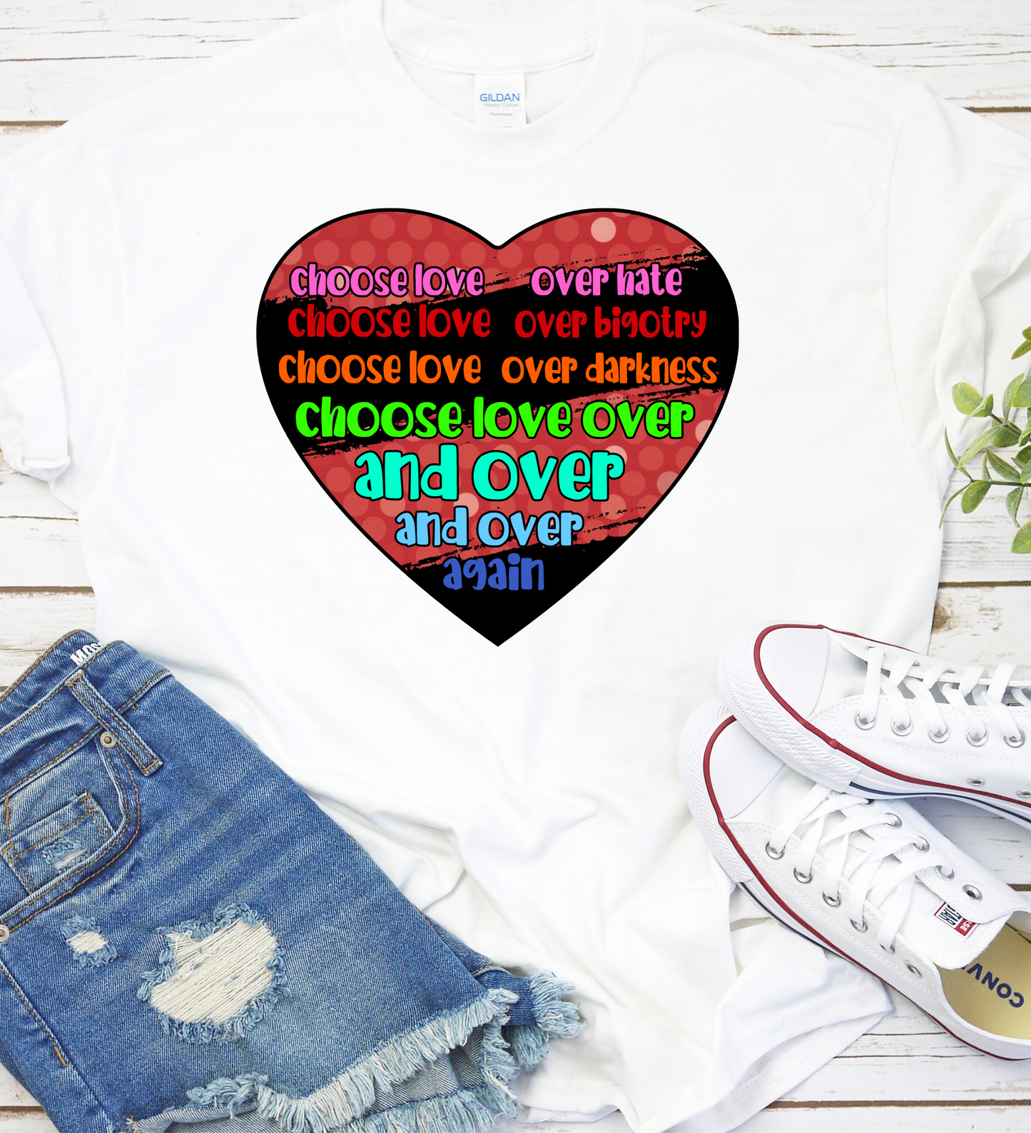 Choose love over hate heart frame png Digital Download Instand Download