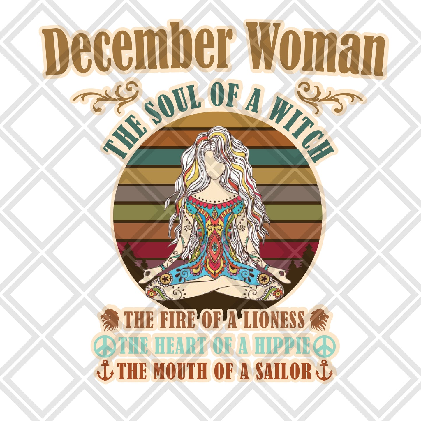 December woman frame Digital Download Instand Download