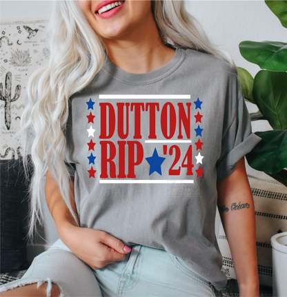 Dutton Rip 2024 red white blue  size ADULT  DTF TRANSFERPRINT TO ORDER