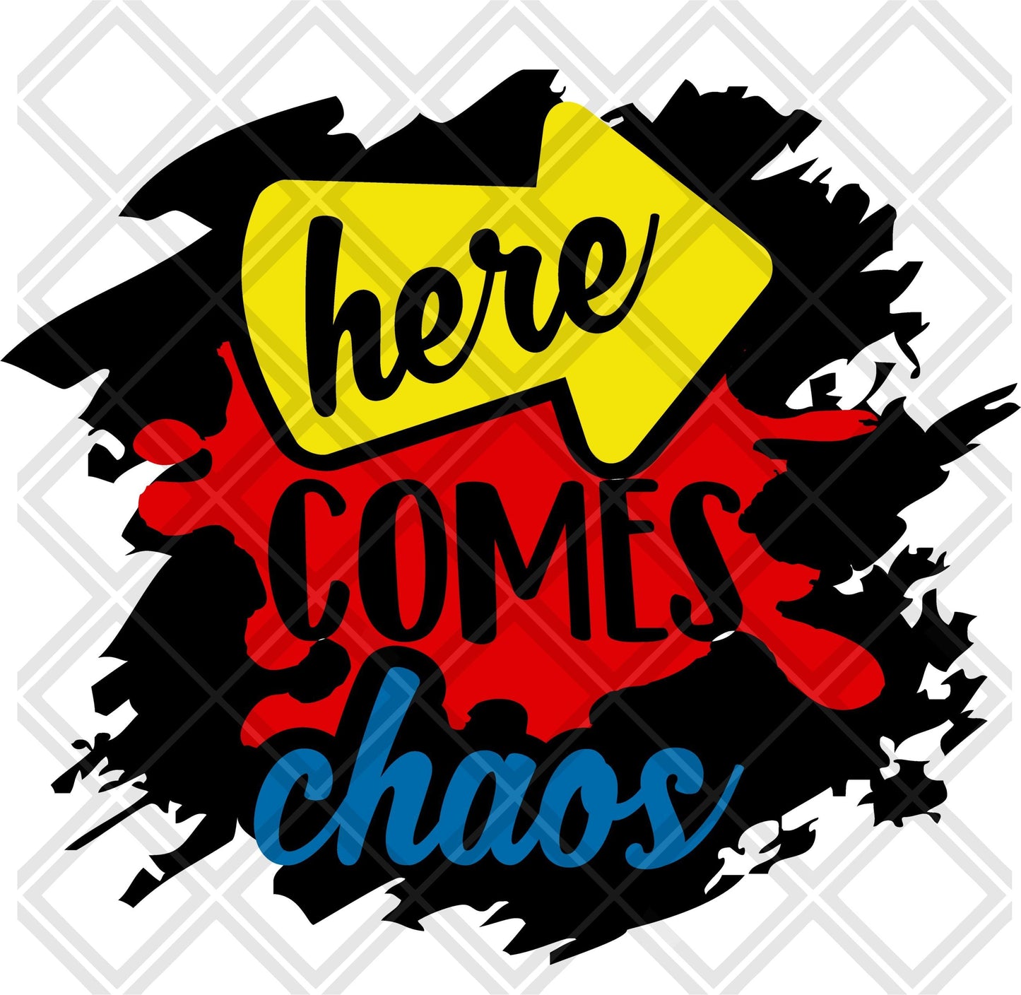 Here Comes Chaos Frame DTF TRANSFERPRINT TO ORDER