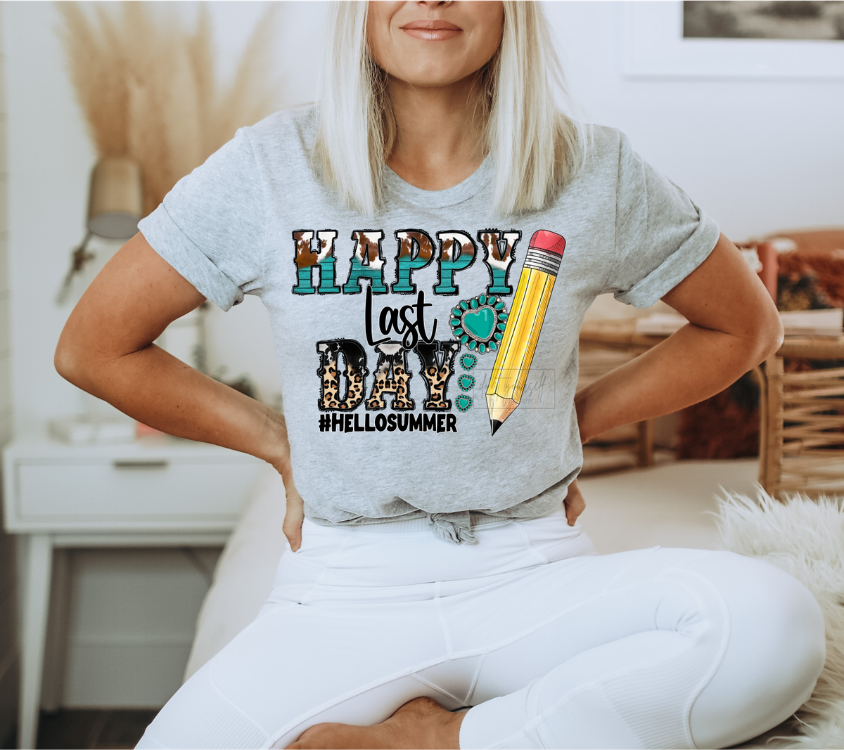 Happy Last day of School Hello Summer Pencil  size ADULT  DTF TRANSFERPRINT TO ORDER