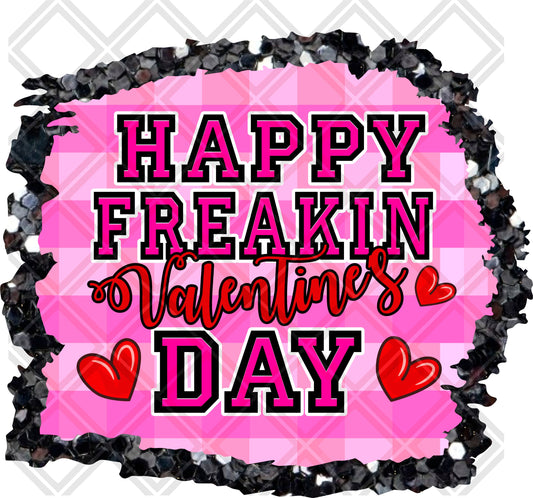 Happy Freakin Valentines pink frame multi png Digital Download Instand Download