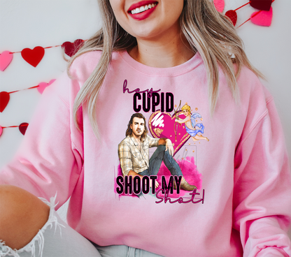Hey Cupid shoot my shot Wallen Valentine's Day  size ADULT  DTF TRANSFERPRINT TO ORDER