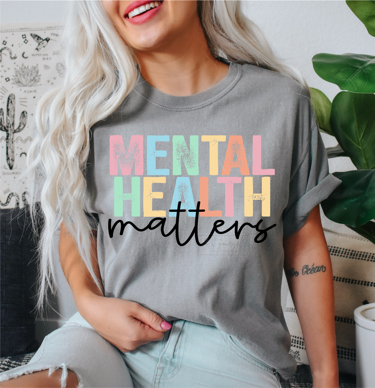 Mental Health matters  size ADULT  DTF TRANSFERPRINT TO ORDER