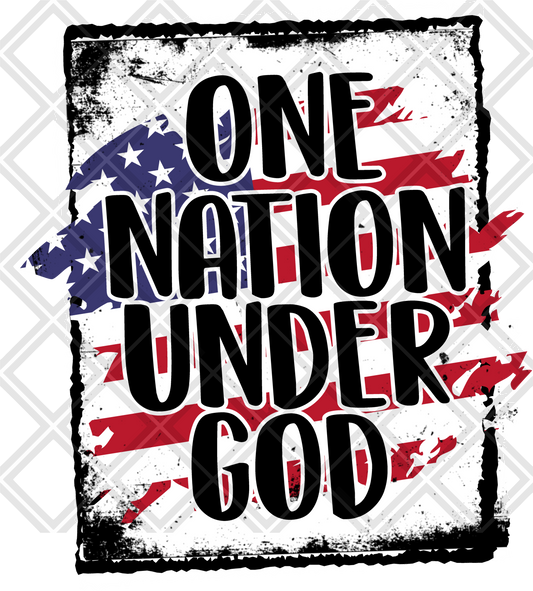 ONE NATION UNDER GOD DTF TRANSFERPRINT TO ORDER