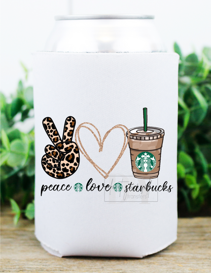 Peace love Starbucks coffee  size  2x3 DTF TRANSFERPRINT TO ORDER