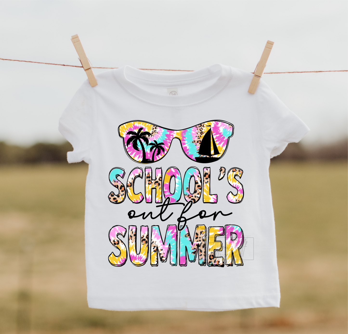 Schools out for Summer Sunglasses beach tan boat  size KIDS  DTF TRANSFERPRINT TO ORDER