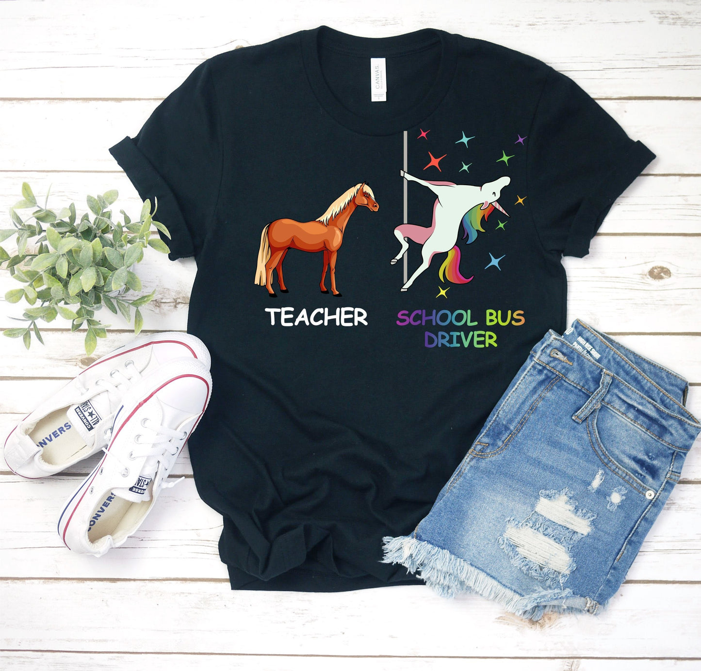 Teacher school bus driver unicorn no frame DTF TRANSFERPRINT TO ORDER