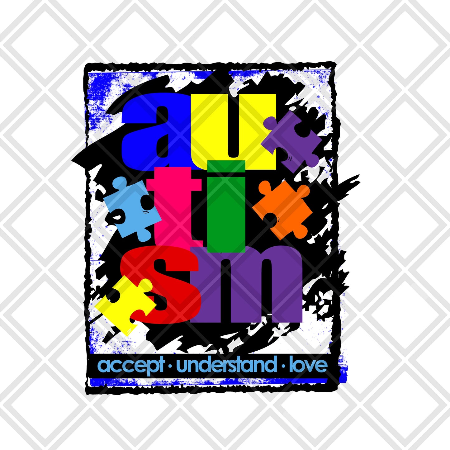 autism accept understand love  png Digital Download Instand Download