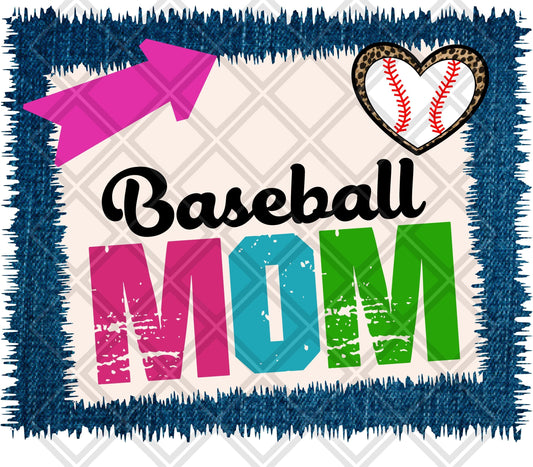 Baseball Mom Arrow Frame DTF TRANSFERPRINT TO ORDER