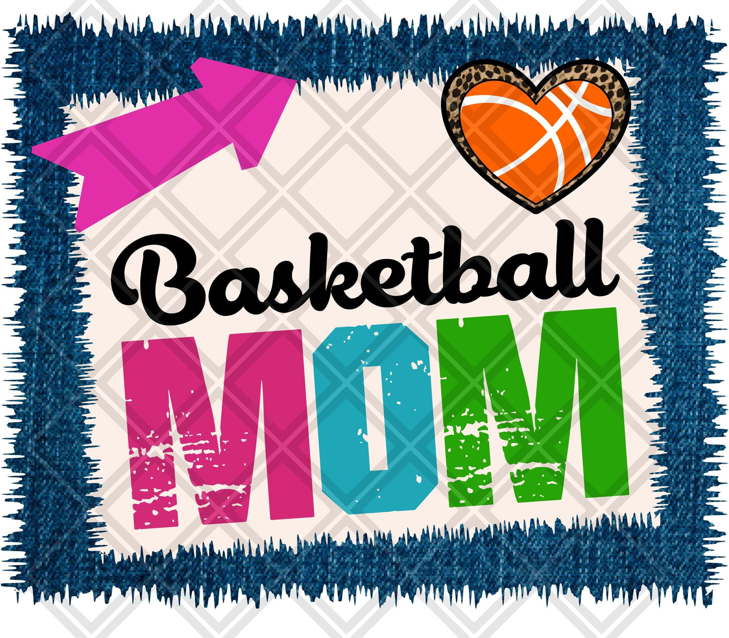 Basketball Mom Frame Arrow DTF TRANSFERPRINT TO ORDER