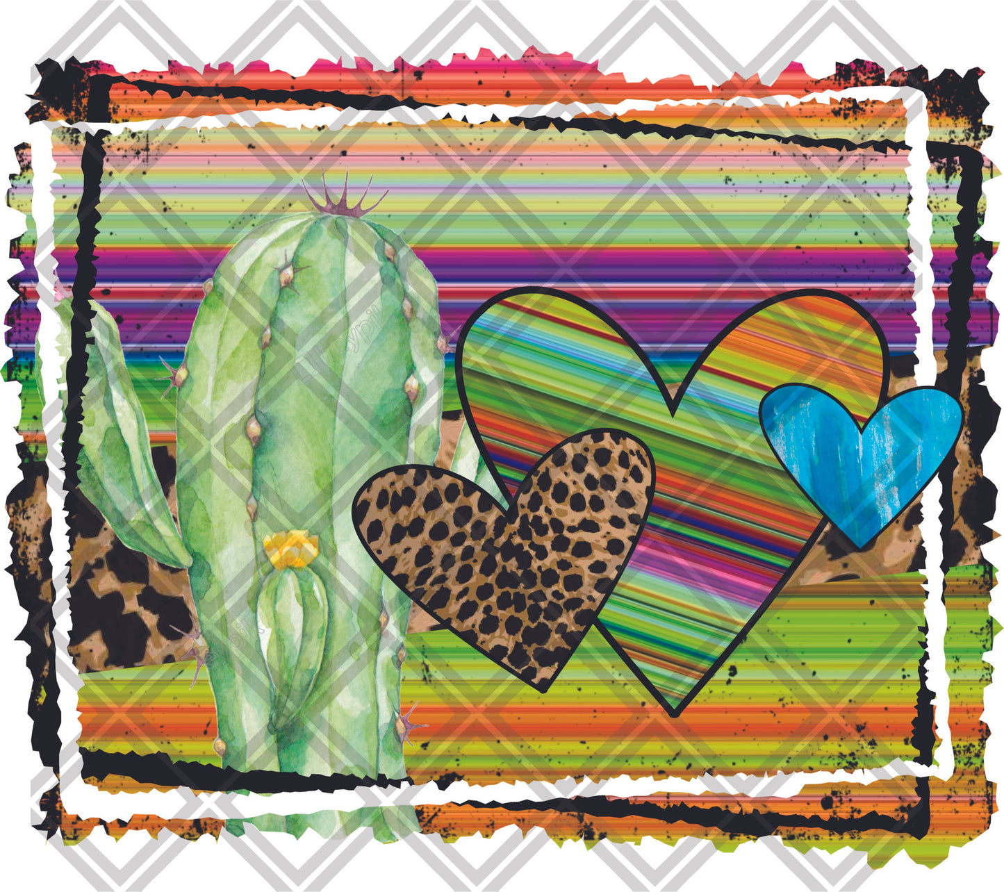 cactus Hearts blank valentine frame multi png Digital Download Instand Download