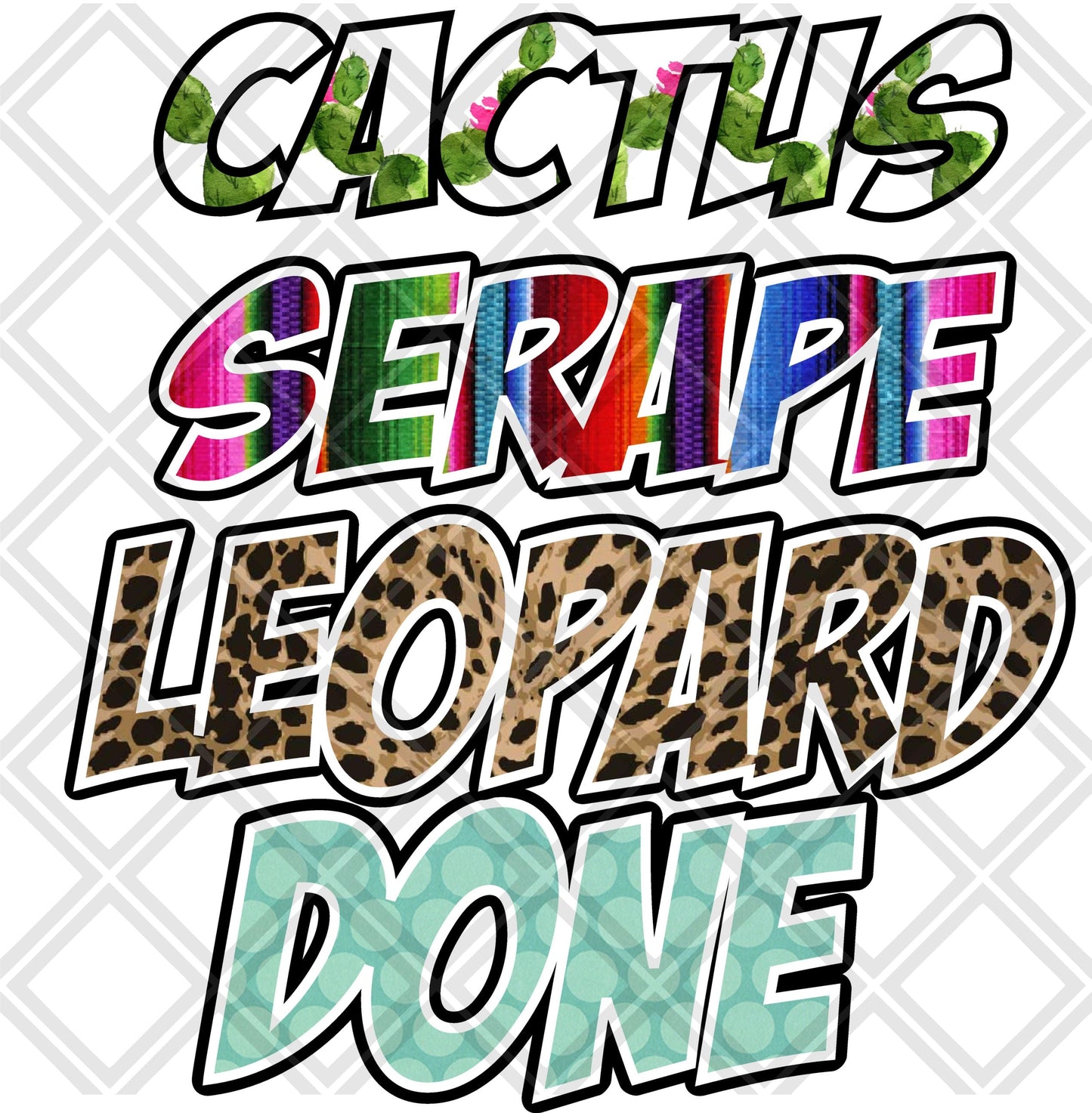 cactus serape leopard done Digital Download Instand Download