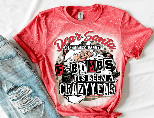 Dear Santa sorry for all the f - bombs it's been a crazy year Christmas DTF TRANSFER PRINT TO ORDER 97 - Do it yourself Transfers