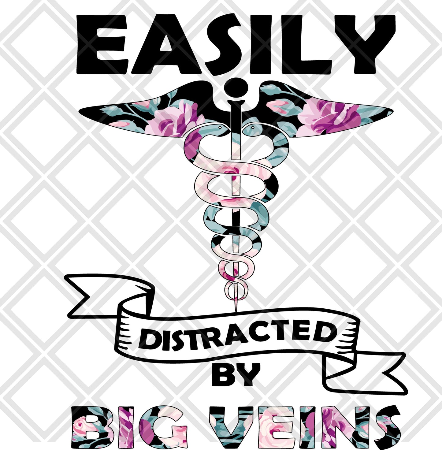 easily distracted by big veins NO FRAME Digital Download Instand Download