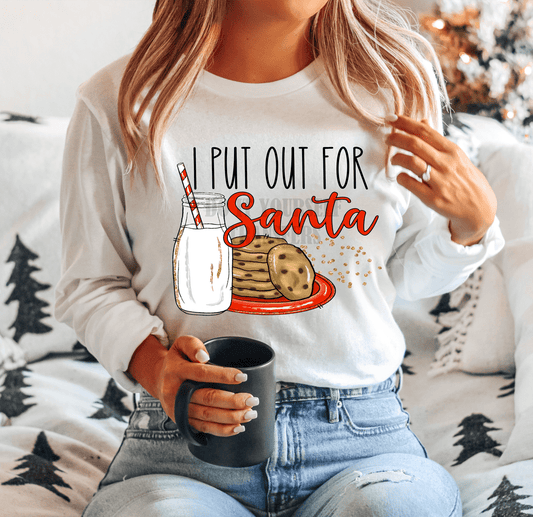 I put out for Santa milk cookies Christmas adult size 9. DTF TRANSFER PRINT TO ORDER 92 - Do it yourself Transfers