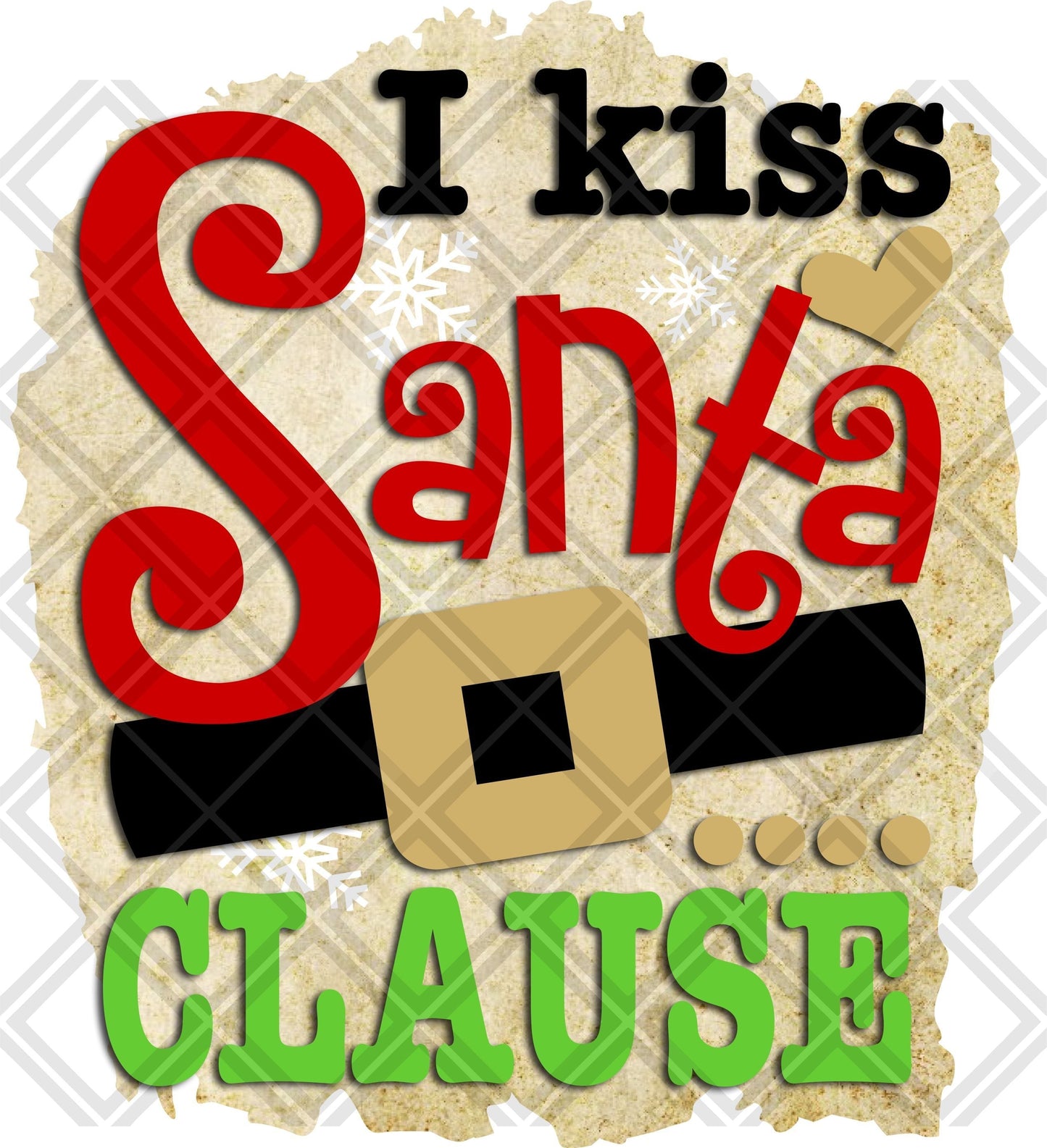 I Kiss Santa Clause DTF TRANSFERPRINT TO ORDER