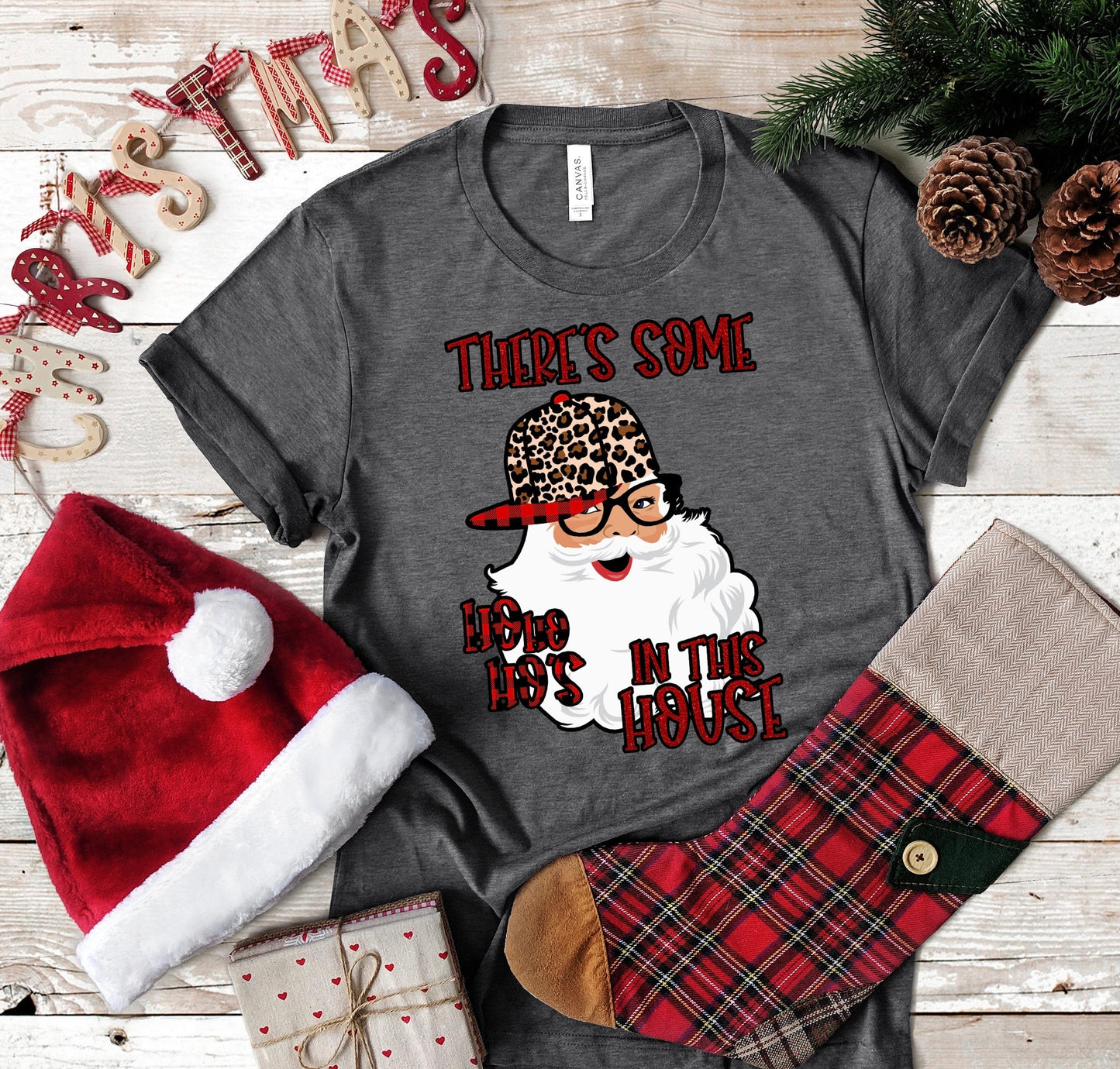 There’s some ho ho ho’s in this house Santa Christmas DTF TRANSFERPRINT TO ORDER