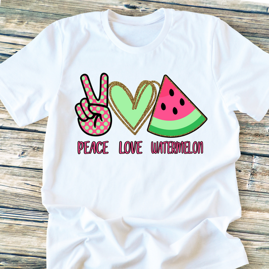 Peace love watermelon DTF TRANSFERPRINT TO ORDER