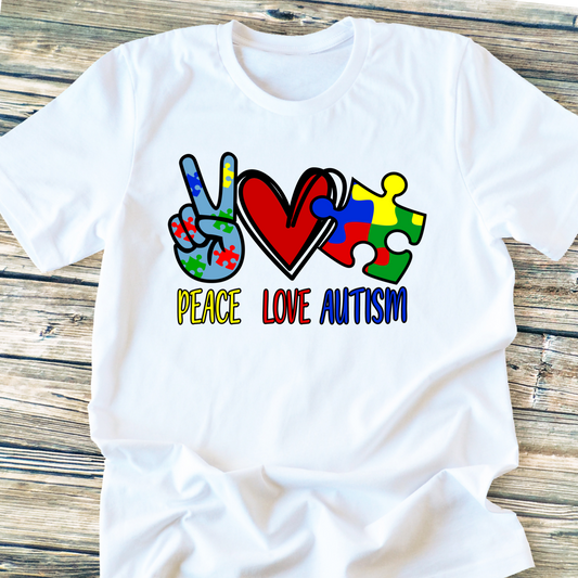 Peace love autism DTF TRANSFERPRINT TO ORDER