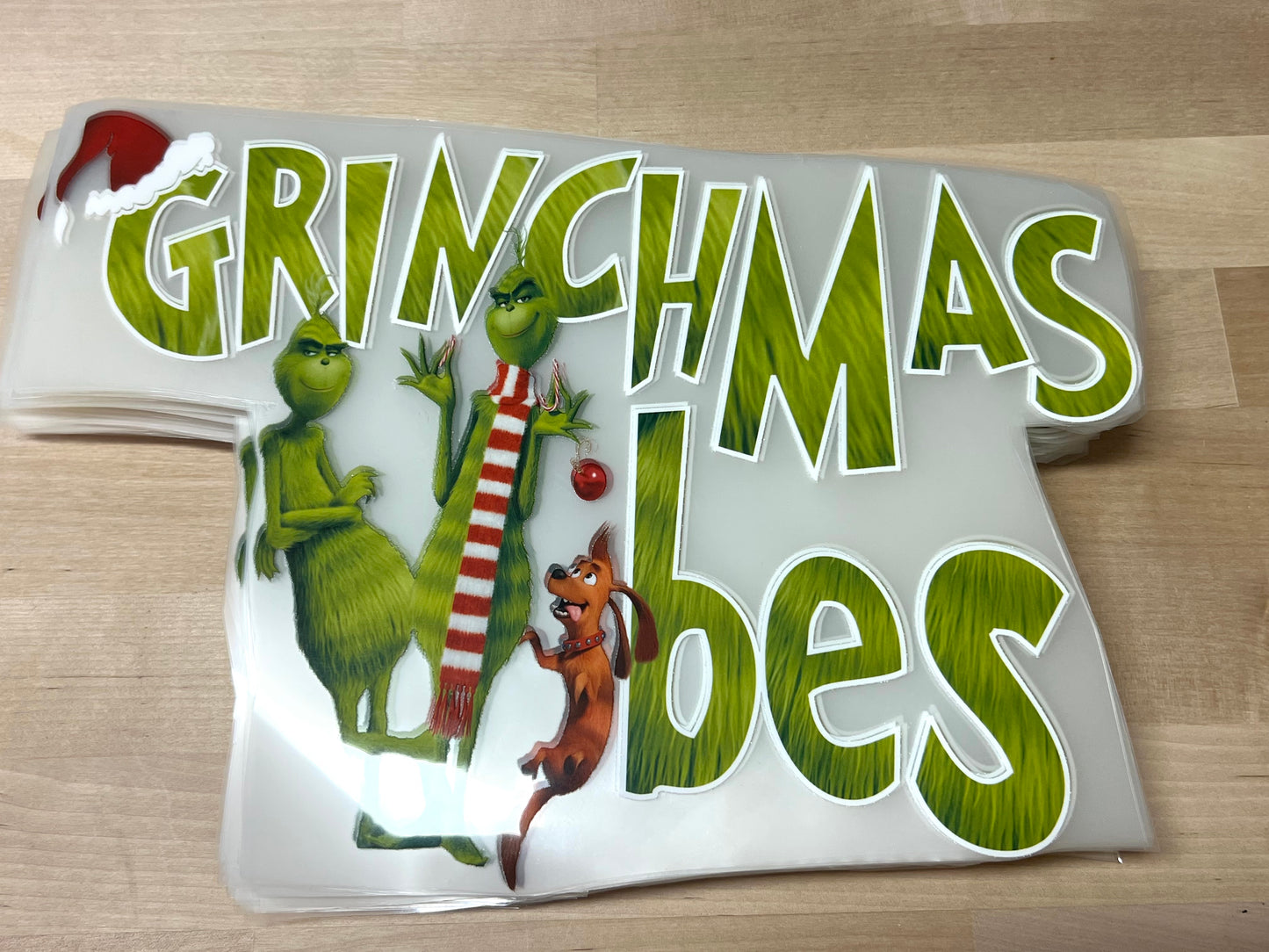 GRINCHMAS VIBES CHRISTMAS  size ADULT   DTF TRANSFERPRINT TO ORDER